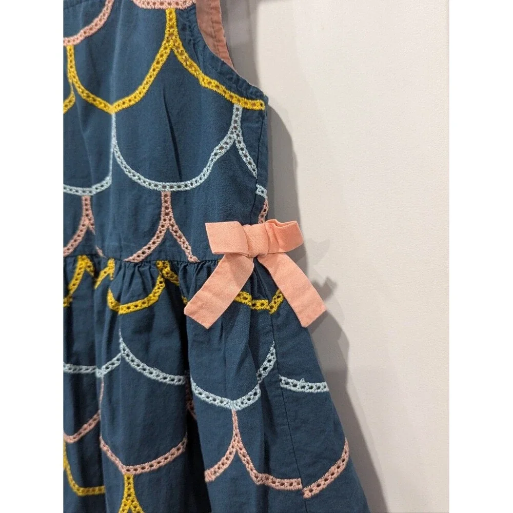 Oshkosh Genuine Kids Blue Scallop Peach Orange Yellow Stitched Embroider Size 4T